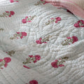 Dusty Rose Block Print Cotton Quilt, Floral Cotton Bedding, Handmade Boho throw, Reversible Bedspread for Twin quilt, housewarming gift