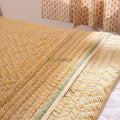 Comforter Quilt Hand Block Printed 100% Pure Cotton Cloth Quilted Throw Blanket Cover for Couch and Bed Lap Bedding Coverlet Oversized Quilt