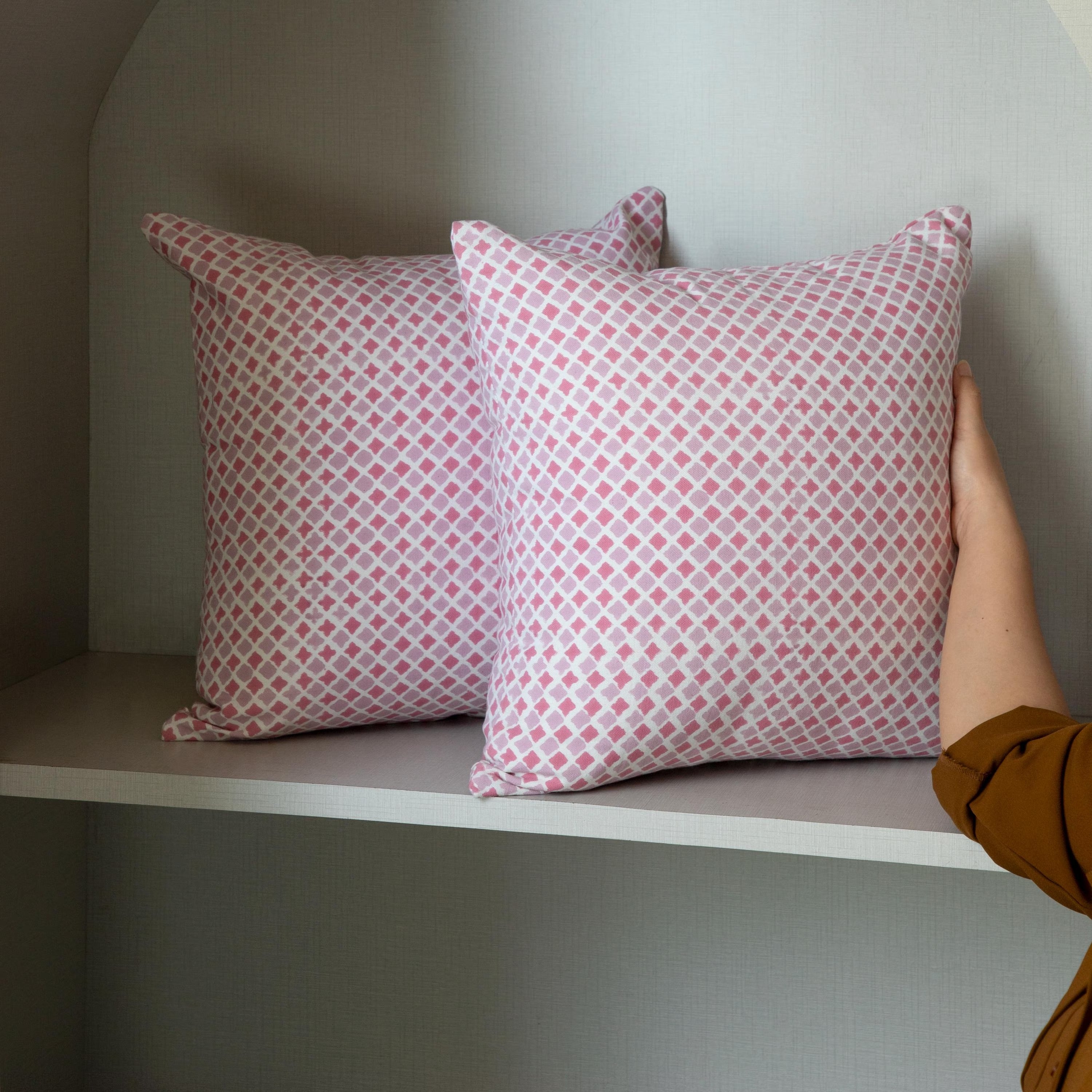 Designer Terra cotta on Natural cotton Pillow Cover, Pillow cover for sale, Boho Pillow, Decorative Pillow, Throw pillow cover