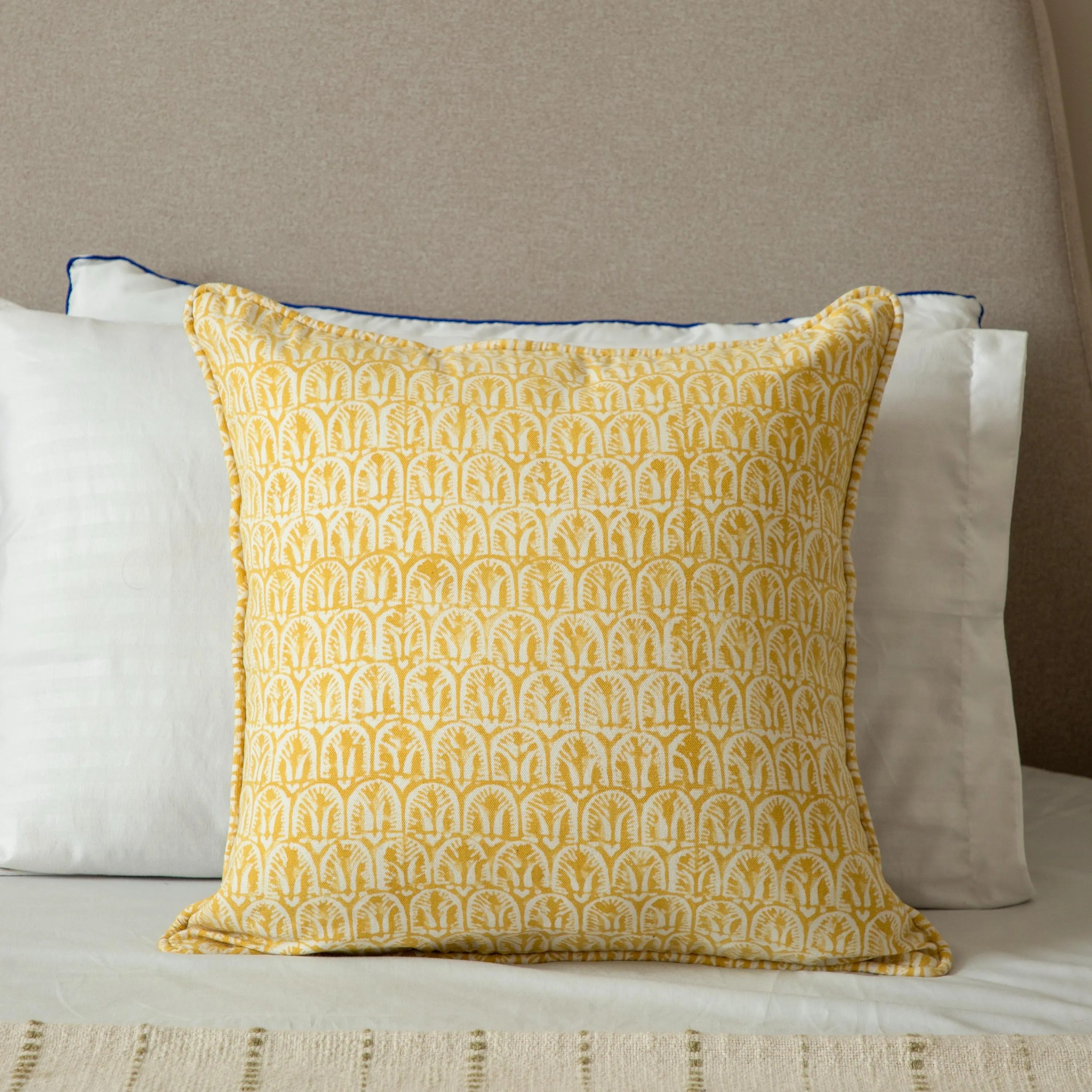 Yellow Decorative Throw pillow, Floral Print on Natural Cotton pillow Cover, Boho Cushion Cover, Printed linen pillow, Throw pillow for sale