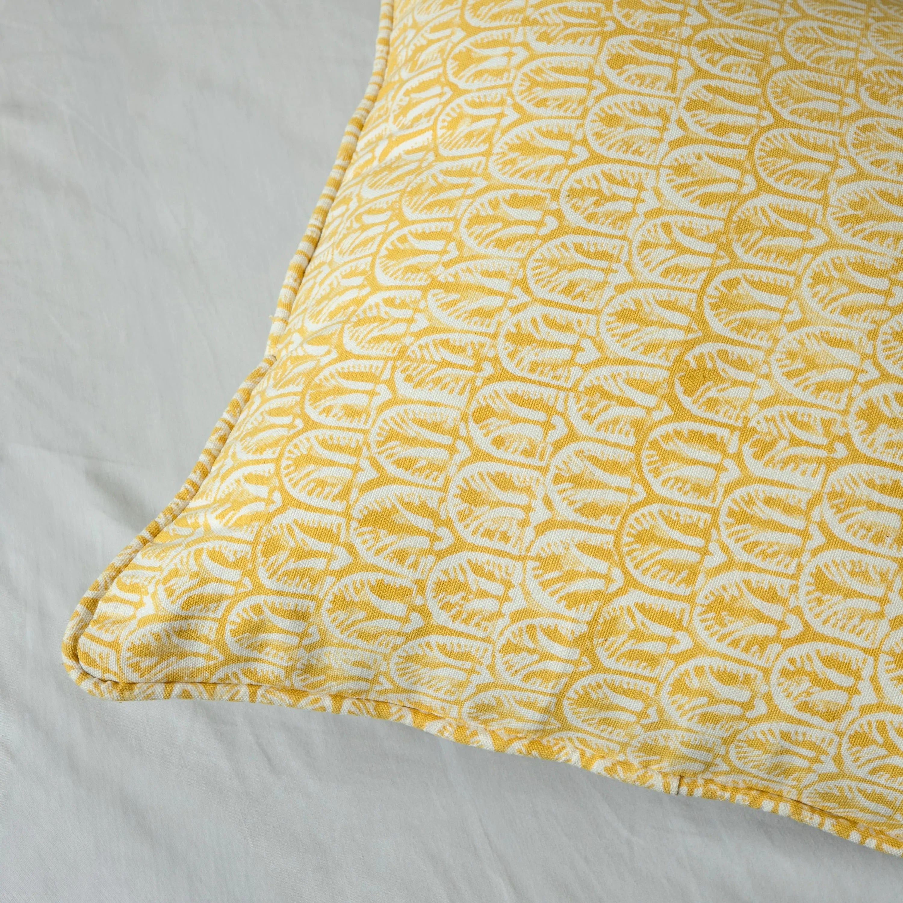 Yellow Decorative Throw pillow, Floral Print on Natural Cotton pillow Cover, Boho Cushion Cover, Printed linen pillow, Throw pillow for sale