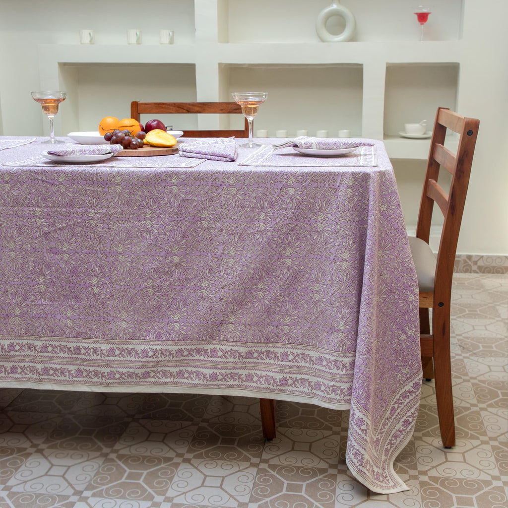 Lavender Indian Block Print tablecloth, Block Print Round Table Cover, Circle Tablecloth, Country Kitchen Round Tablecloth,French Tablecloth