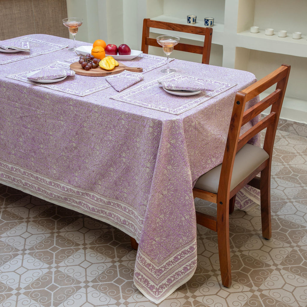 Lavender Indian Block Print tablecloth, Block Print Round Table Cover, Circle Tablecloth, Country Kitchen Round Tablecloth,French Tablecloth