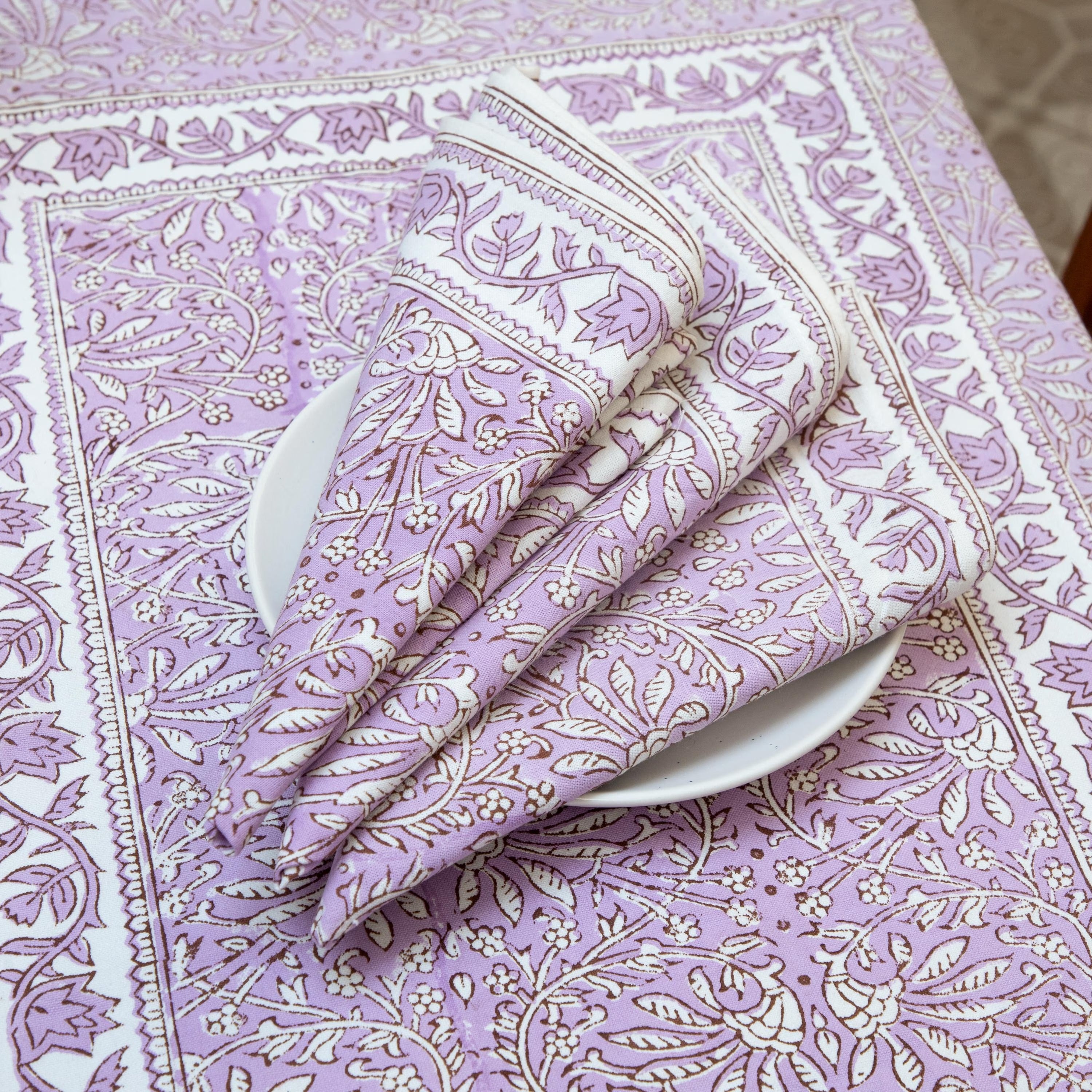 Lavender Indian Block Print tablecloth, Block Print Round Table Cover, Circle Tablecloth, Country Kitchen Round Tablecloth,French Tablecloth