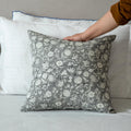 Terra Cotta Floral Pillow Cover, Indian Block Print Cotton Canvas