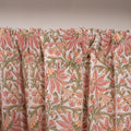 coral peach slub Curtain, Heavy Weight Hand block printed Semi Blackout Bedroom Curtain, Boho Curtains, window treatment, farmhouse curtain